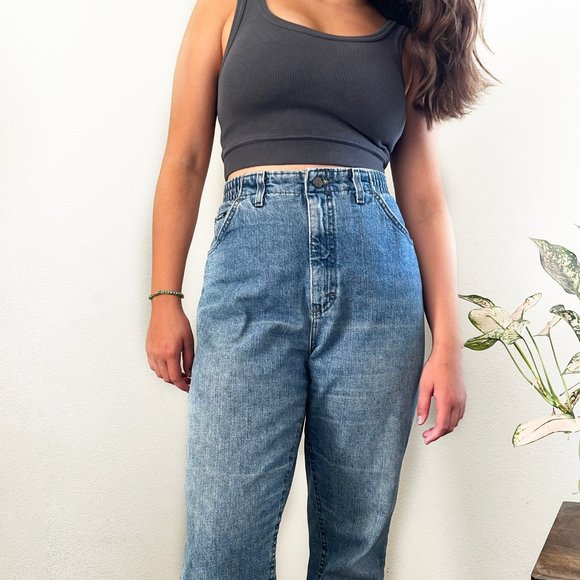 Vintage LEE high waist mom jeans tapered leg baggy - Picture 2 of 10